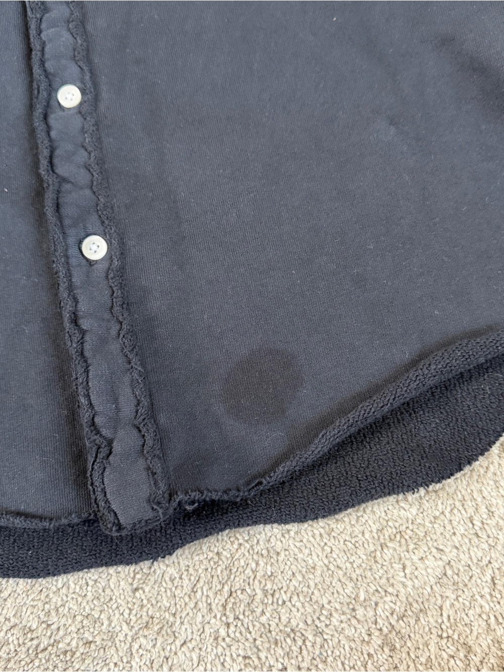Frank & Eileen LabEileenTf Tee Lab Relaxed Fit Jersey Knit Button Front Black S - Picture 13 of 13
